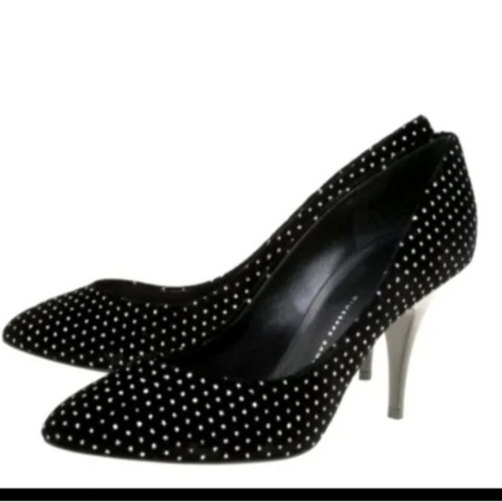 Rare glitter embossed star like dots velvet pumps - Picture 1 of 6
